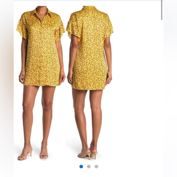 Silk floral stripe tunic dress. Fluttery sleeves. Charming feminine style. - Picture 1 of 2